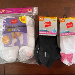 Women’s Size 8-12 Hanes Socks Extended Size Low Cut and Comfort Fit